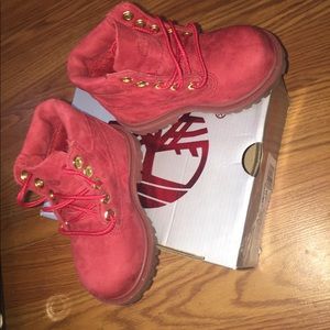 Red toddler timberlands ‘limited edition’